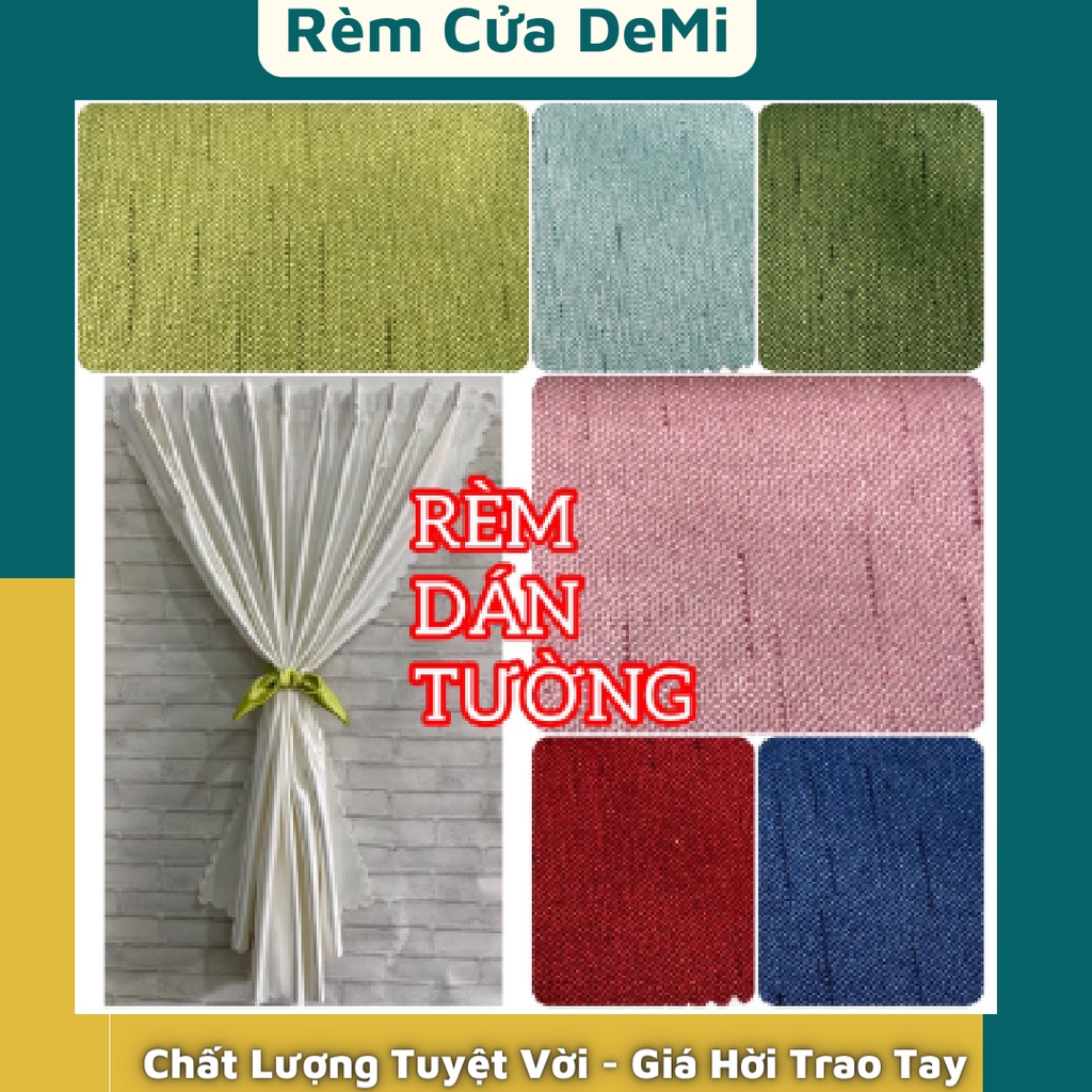 Rèm Dán Tường Không Cần Khoan - Rèm vải bố nhiều màu lựa chọn - Rèm dán cửa sổ cửa đi chống nắng