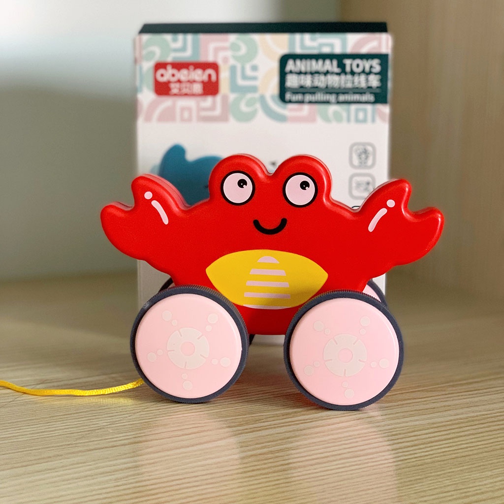 Đồ chơi xe kéo hình thú nhiều màu sắc kích thích tập đi, tăng vận động cho bé_SP15