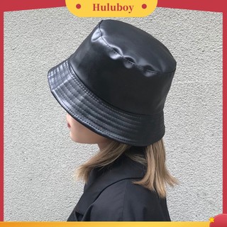 [Huluboy] Mũ xô da giả màu trơn thời trang cho nữ