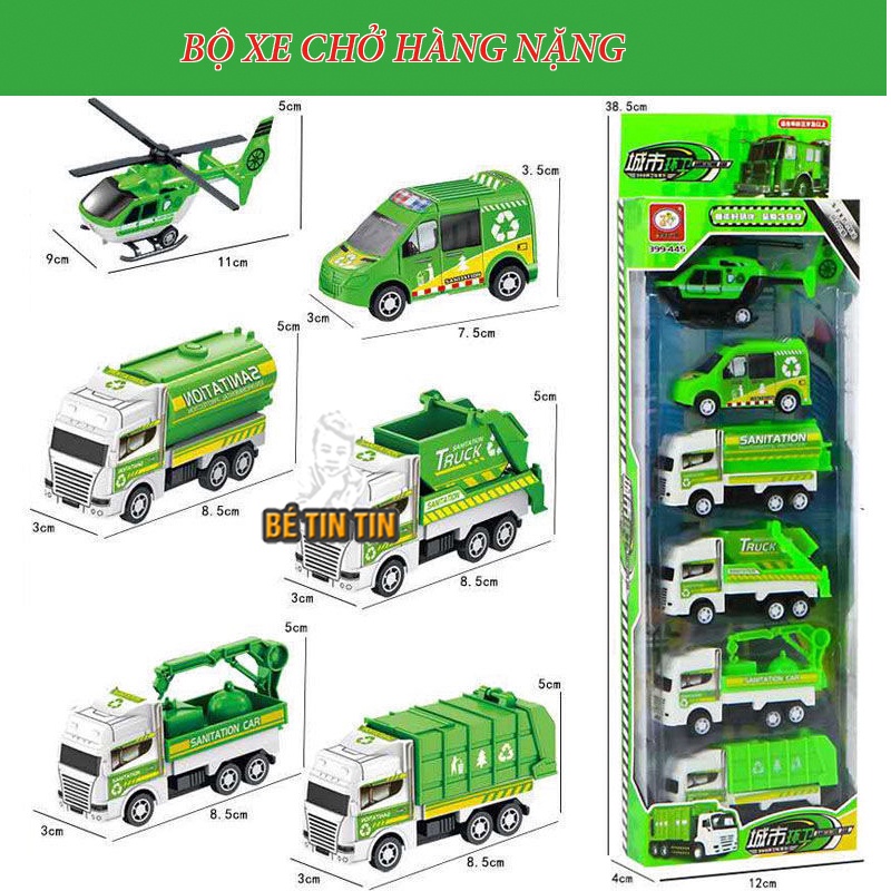 Đồ chơi ô tô mô hình công trình xây dựng Đồ Chơi TinTin cho bé thỏa sức đam mê (Sét 6 xe)
