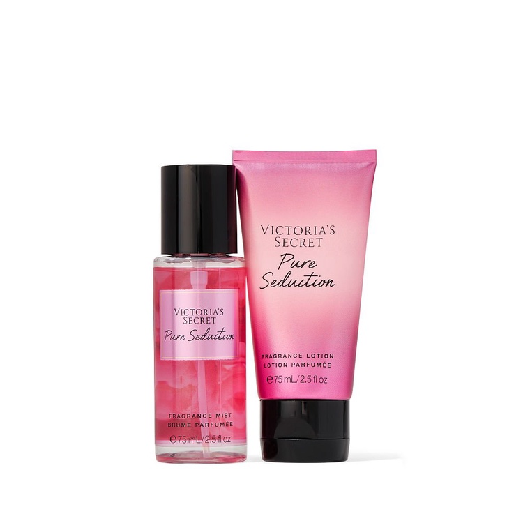 Bộ Quà Tặng Xịt Thơm Và Dưỡng Thể VICTORIA'S SECRET VS Mini Mist Lotion Gift Set 75ml x 2