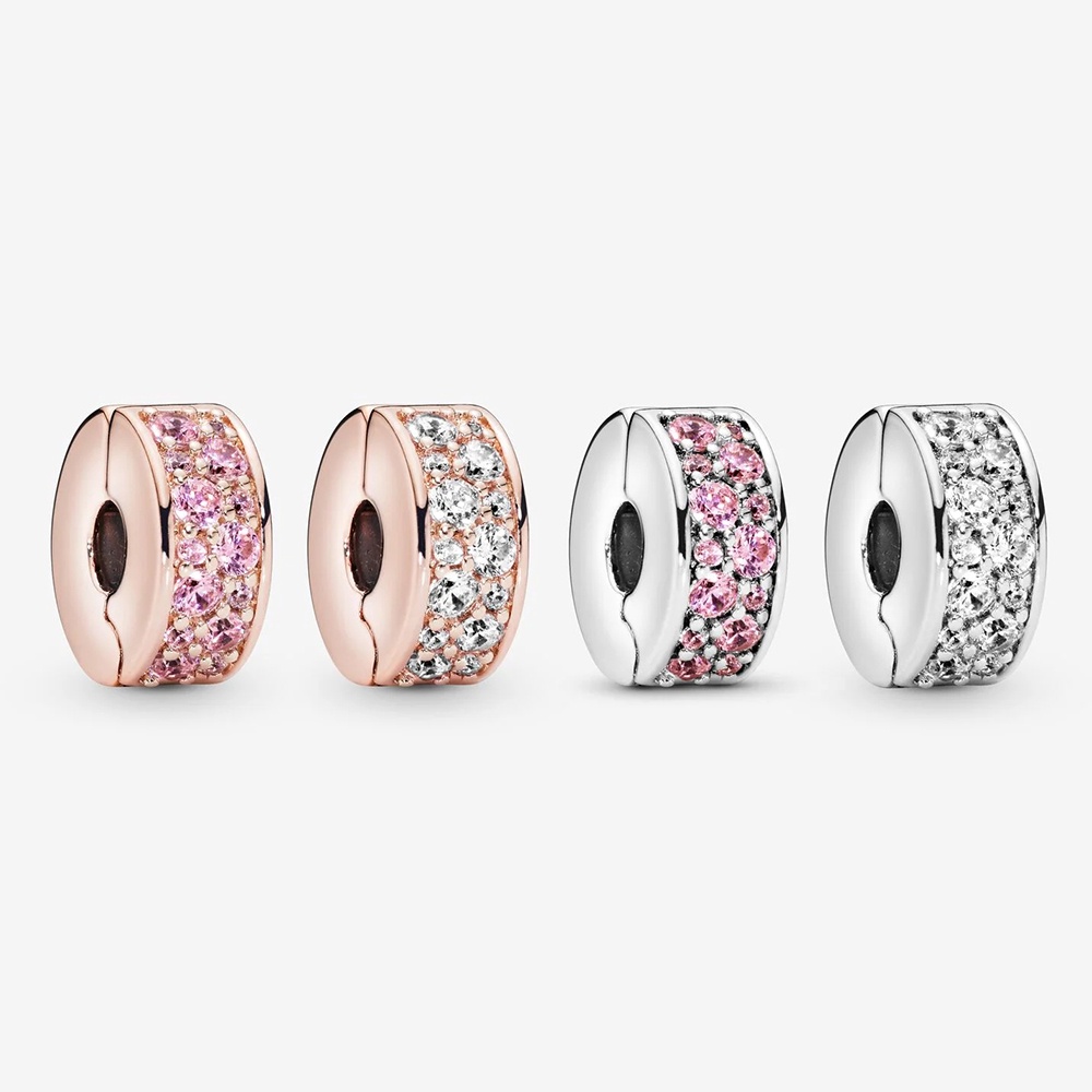 PANDORA Kẹp Mạ BạC ĐíNh Đá Xinh XắN