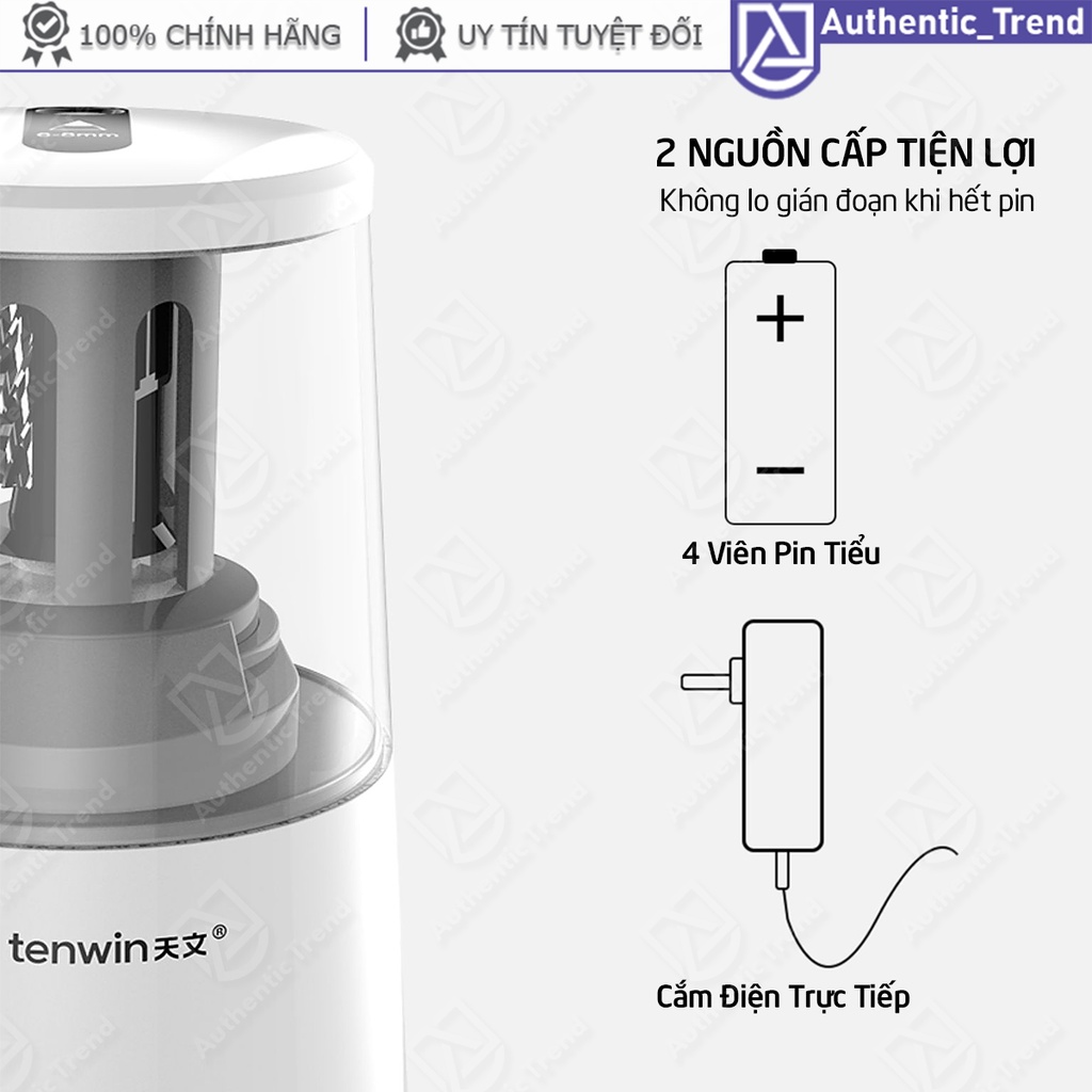 Bộ Văn Phòng Phẩm/ Họa Cụ TenWin: GỌT BÚT CHÌ ĐIỆN, GÔM ĐIỆN, HÚT BỤI MINI - Combo Chuốt Viết Chì Tự Động