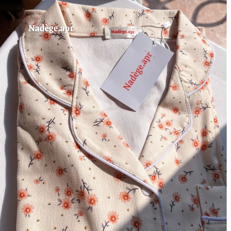 𝐀𝐬𝐭𝐞𝐫 𝐏𝐲𝐣𝐚𝐦𝐚𝐬 🌼 Bộ ngủ dài tay thu đông chất vải nhung ấm áp, đồ ngủ - Nadege.apr