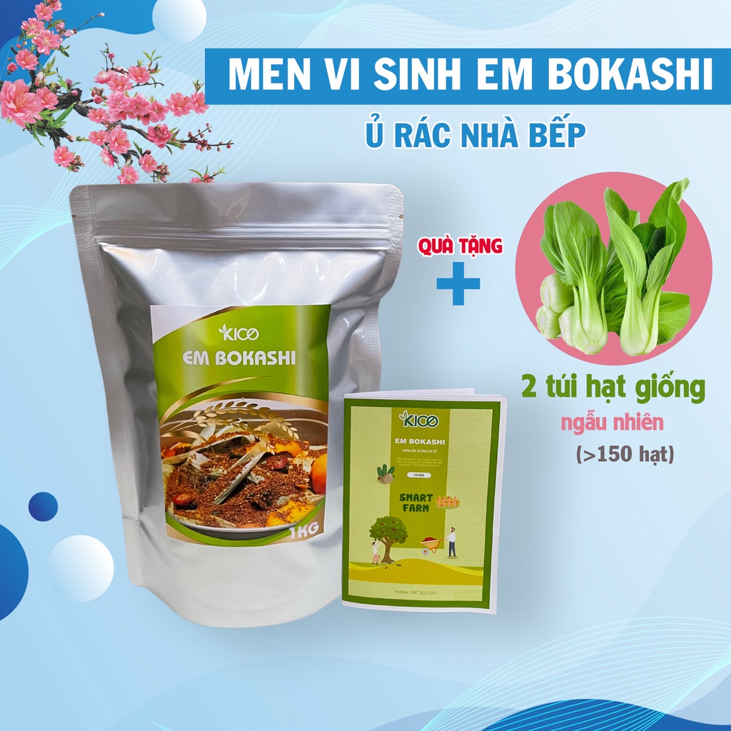 Chế Phẩm Vi Sinh EM Bokashi 1Kg - EM Bokashi Ủ Rác Nhà Bếp Kico