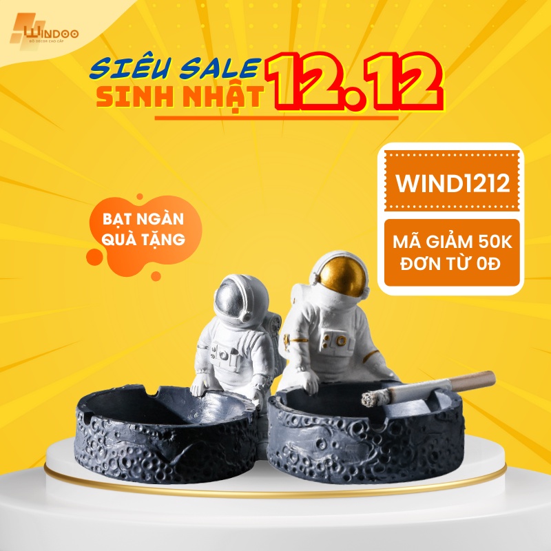 Gạt tàn thuốc lá để bàn hình phi hành gia Windoo sáng tạo
