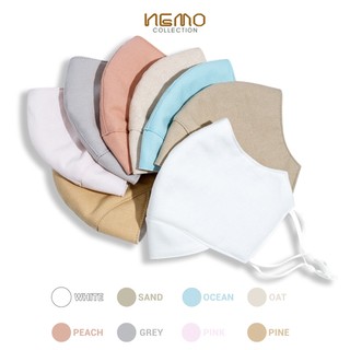 KHẨU TRANG LINEN 5D NEMO, SIZE NGƯỜI LỚN, CHE NẮNG VÙNG MÁ, LỌC KHUẨN, LỌC BỤI, TÔNG MÀU THỜI TRANG - KTMF