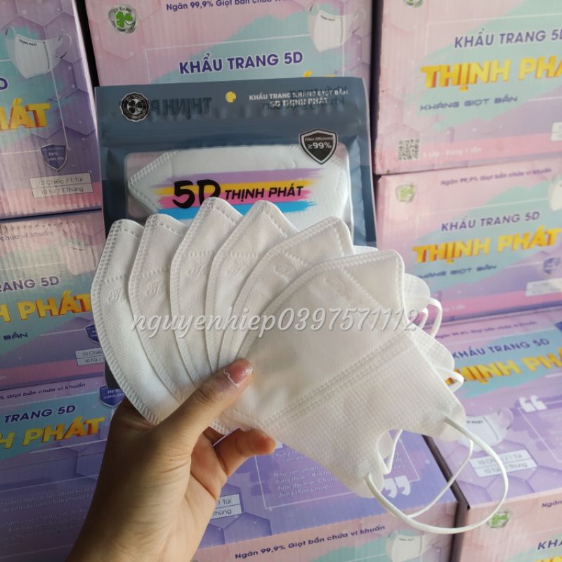 10 Chiếc Khẩu Trang 5D Thịnh Phát 3 Lớp Kháng Khuẩn