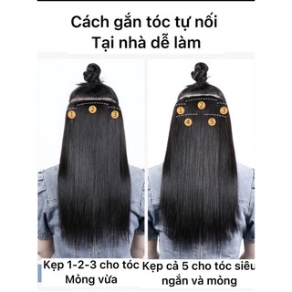 Kẹp phím tóc giả nữ dạng thẳng( tóc tự nối tại nhà )