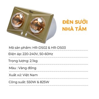 Đèn sưởi nhà tắm Hare