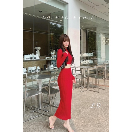 Set body áo chân váy len xinh 3 màu