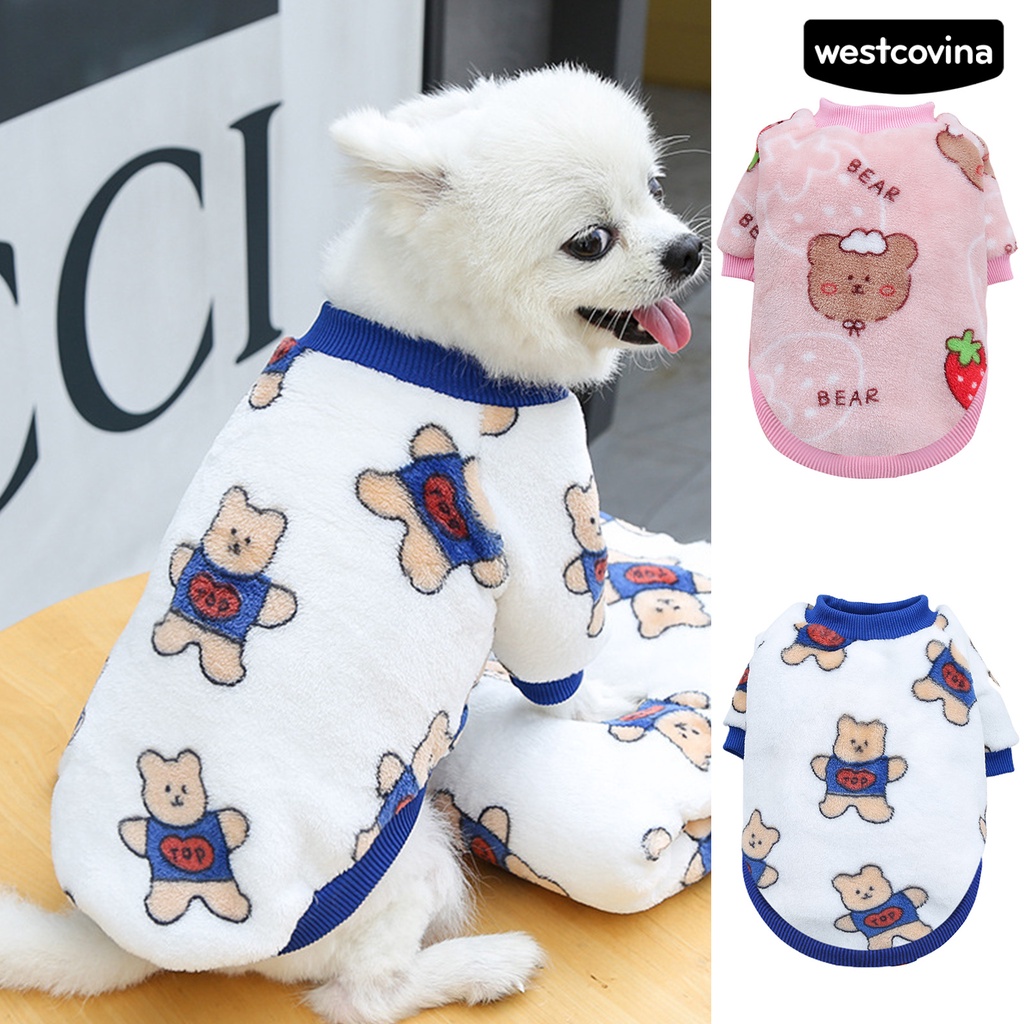 [COD]♘Trang Phục Giữ Ấm Co Giãn Tốt Họa Tiết Động Vật Hoạt Hình Cho Thú Cưng