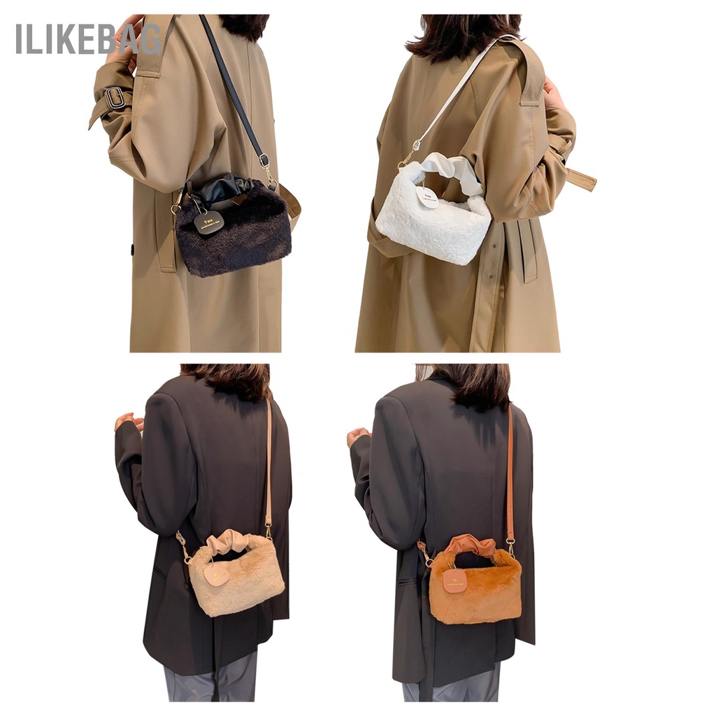Ilikebag Sang Trọng Túi Free Size Thanh Lịch Màu Sắc Nguyên Chất Móc Có Thể Tháo Rời Tay Cầm Thoải Mái Mờ Cho Bé Gái Nữ Đi Chơi