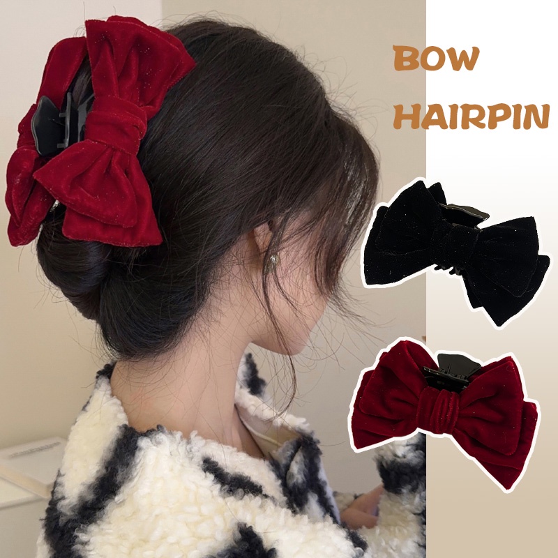 Kẹp Tóc Nơ Nhung Cỡ Lớn Kiểu Công Chúa Dễ Thương