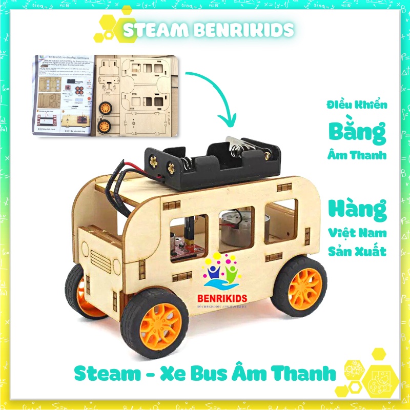 Đồ Chơi STEM - Mô Hình Lắp Ghép Ô Tô Bằng Gỗ Điều Khiển Bằng Âm Thanh Theo Phương Pháp Giáo Dục STEM STEAM của Mỹ