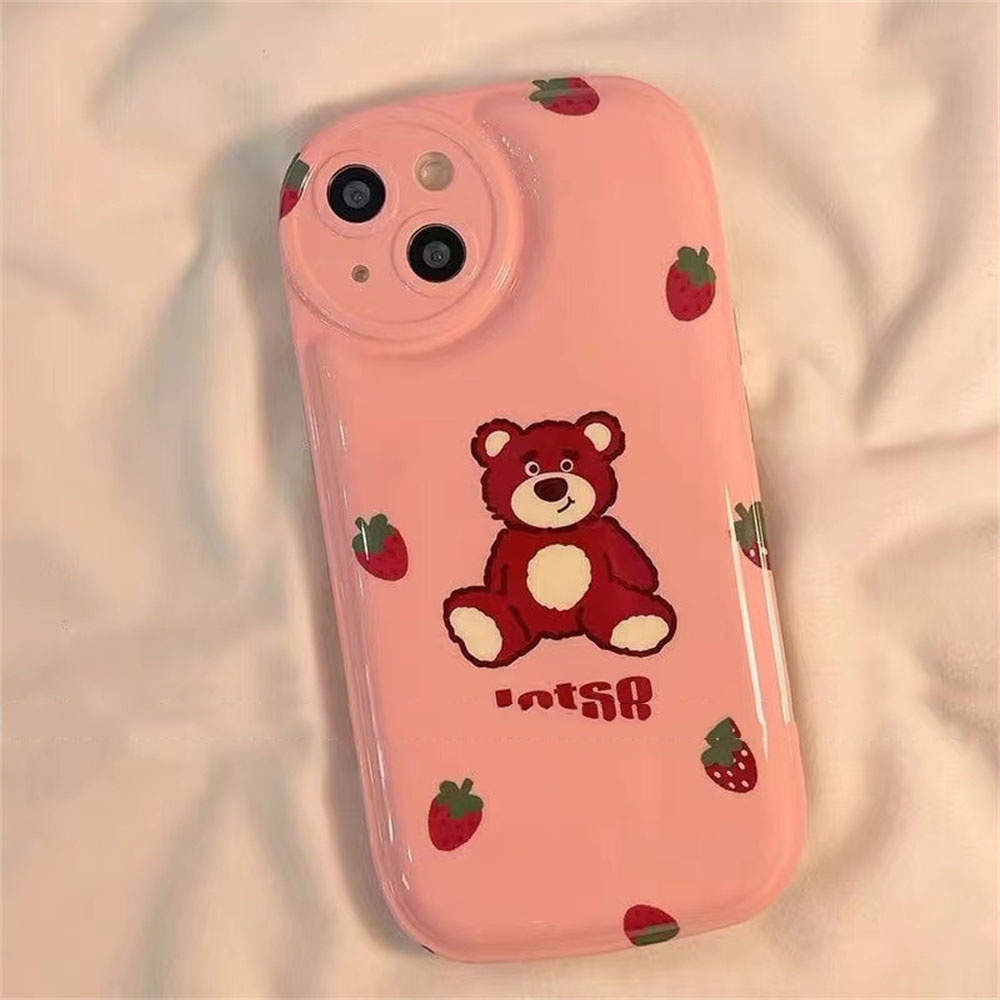 Ốp Điện Thoại TPU Mềm Chống Sốc Hình Gấu Ăn Kem Cho IPhone 14 Pro Max 11 7Plus 13 12 11 Pro Max X XS XR