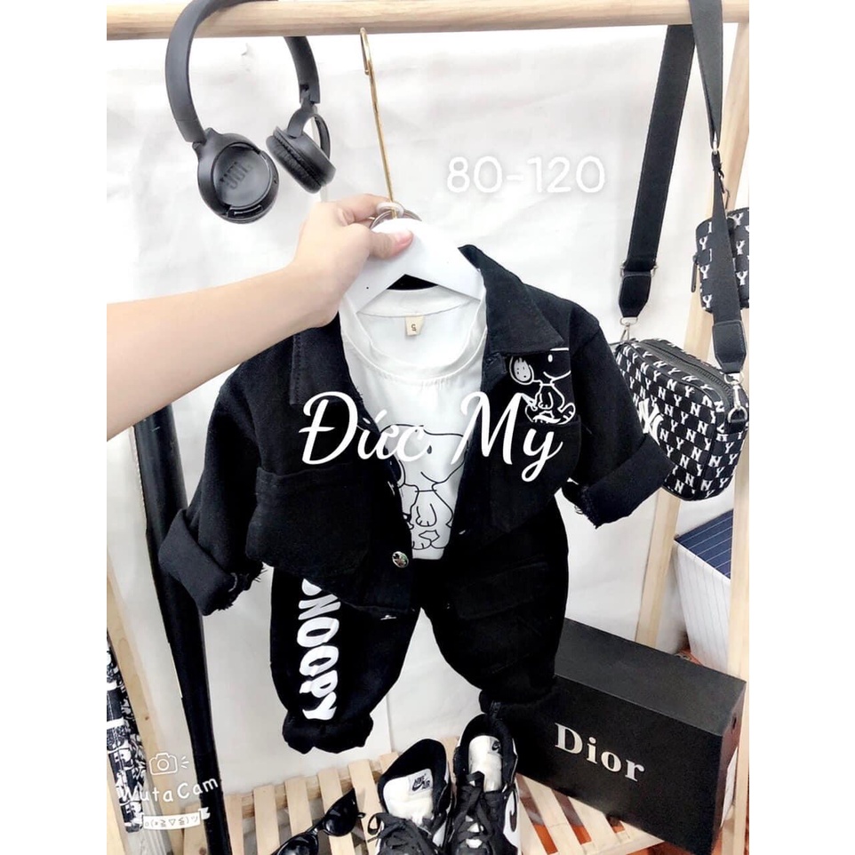 SET JEANS 3 CHI TIẾT SNOOPY HÀNG QUẢNG CHÂU CHẤT SIÊU ĐẸP