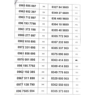 Sim viettel số đẹp dễ nhớ, gánh đảo năm sinh 9889 9669 6669