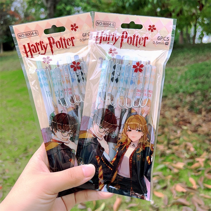 SANRIO Set 6 Bút Mực gel Ngòi 0.5mm Vỏ Kim Loại Họa Tiết Trái Tim Xinh Xắn