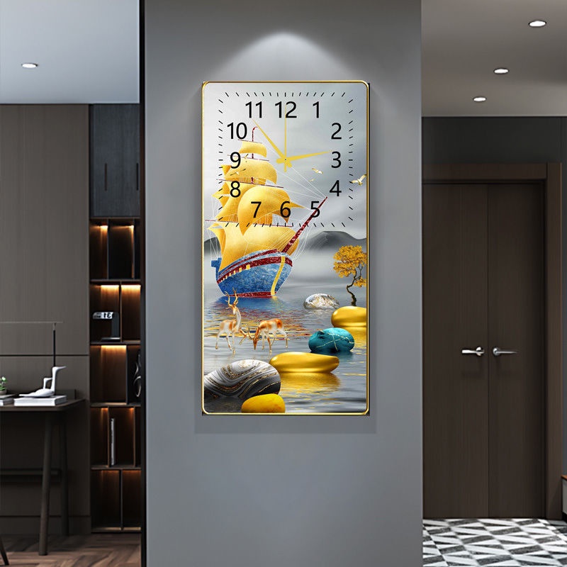 Tranh Đồng Hồ Tráng Gương 5D Hươu Tài Lộc - Simple House , Treo Tường, Decor Phòng Khách, Trang Trí Nhà Cửa, Tặng Quà