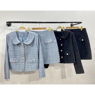  Set váy dạ tweet chân váy A 