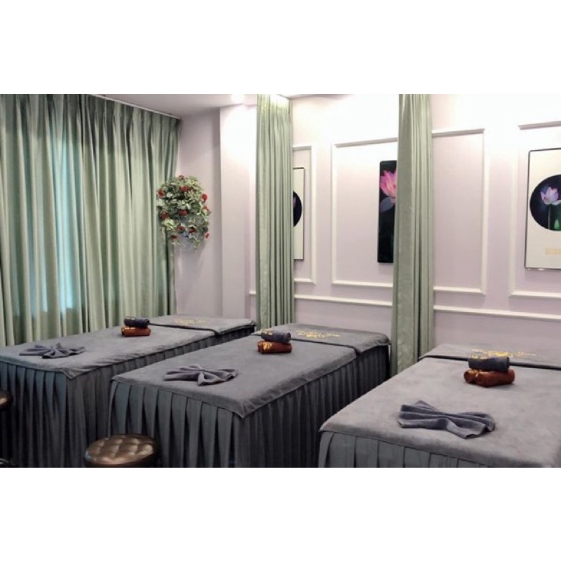 Ga/Drap giường spa,nối mi, vali chất thun may theo kích thước yêu cầu, xếp ly dày