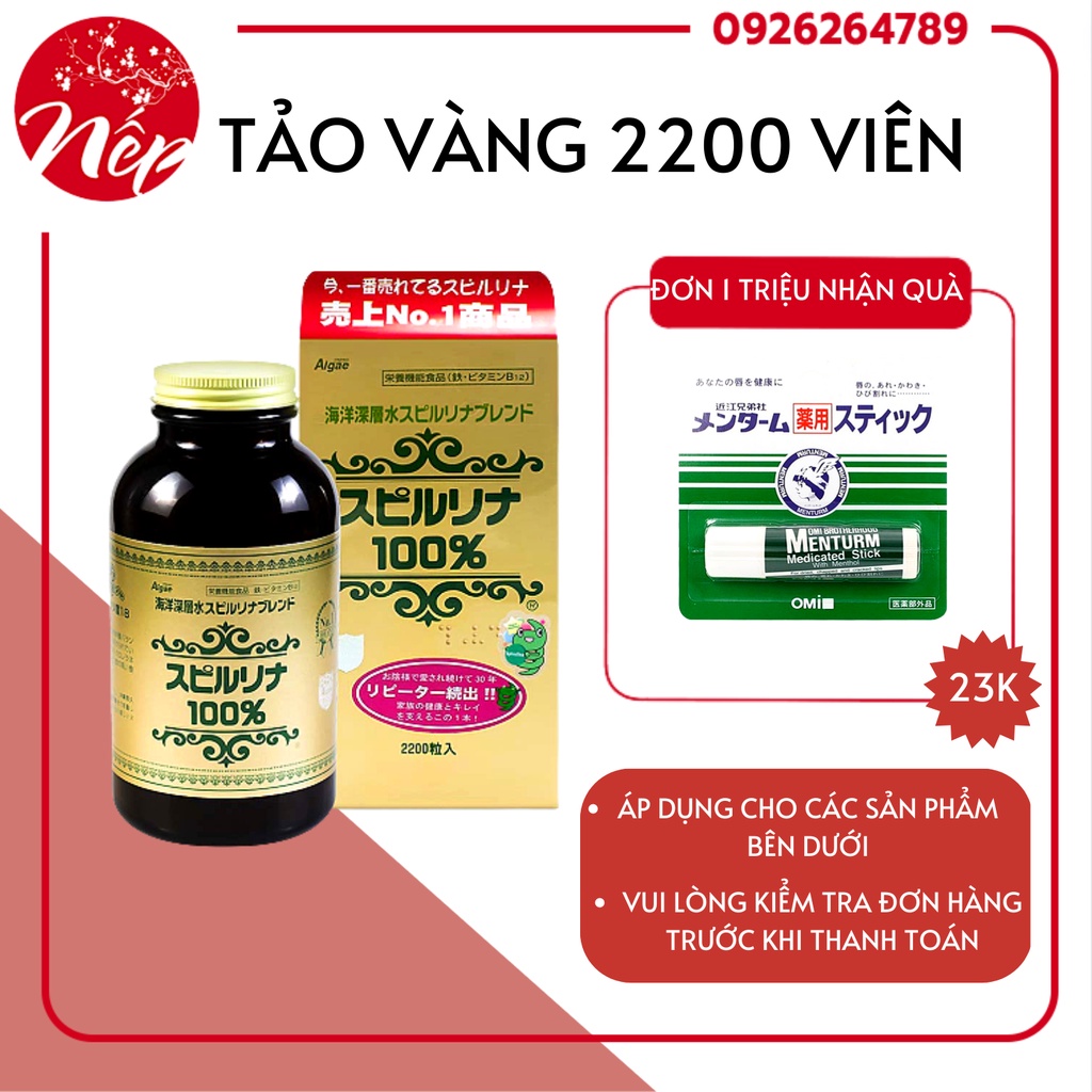 Tảo Xoắn Spirulina Nhật Bản Hộp 2200 Viên