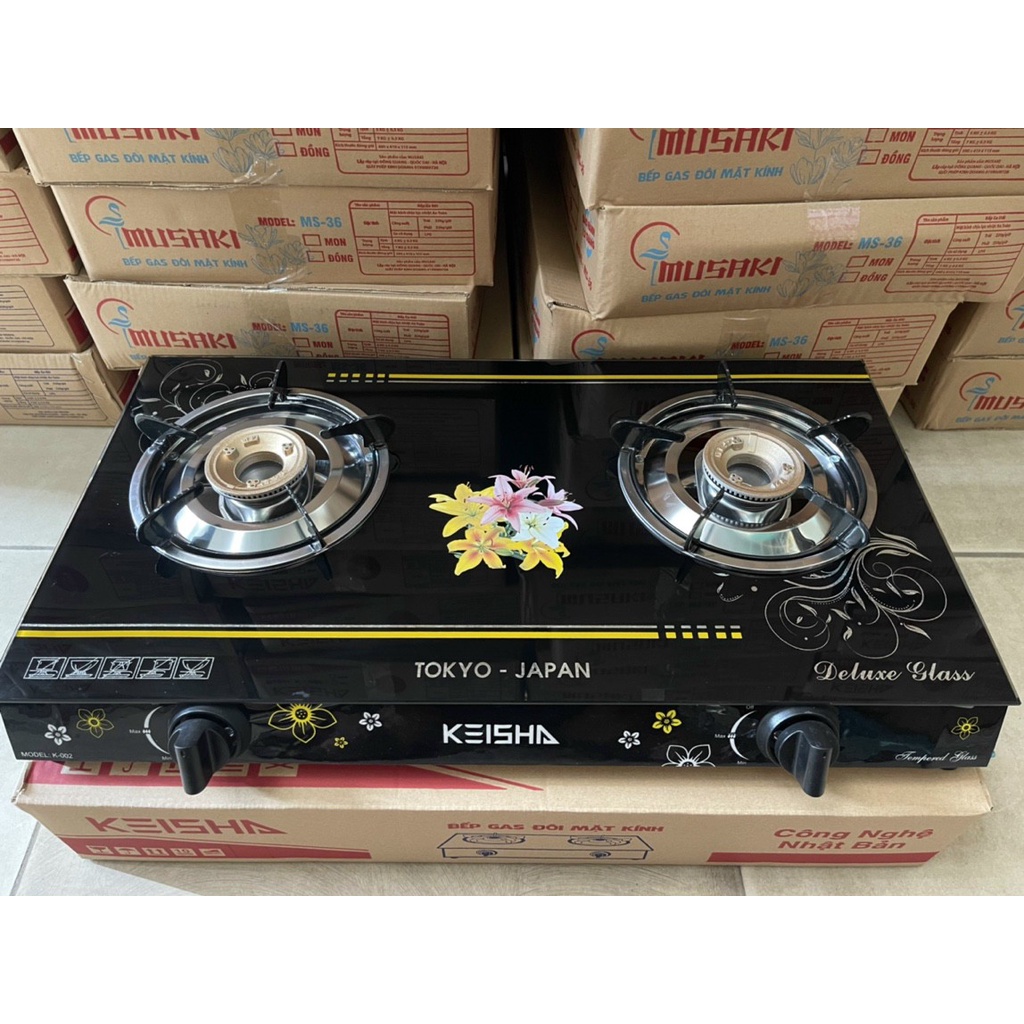 Bếp gas đôi,mặt kính-dài 60 cm-Bếp ga kính 2 lò nấu rẻ,bền,đẹp,bảo hành 24 tháng