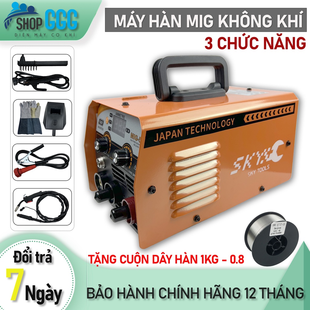Máy Hàn MIG Không Dùng Khí SKYTOOL MIG500 - Máy hàn điện tử 2chức năng: Hàn que - Hàn MiG không khí