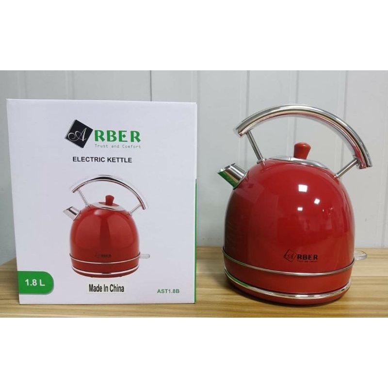 Ấm đun siêu tốc Arber  màu đỏ dung tích 1.8l bảo hành 12 tháng