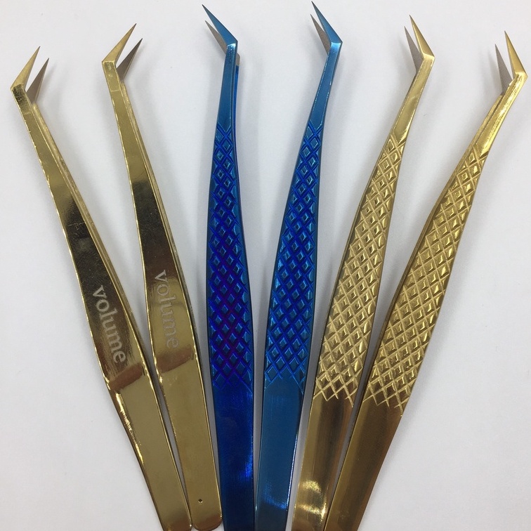 nhíp hoa hồng đen phủ nhám nano_dụng cụ nối mi