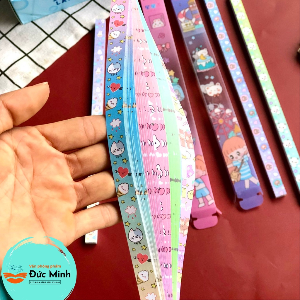 Giấy gấp sao, nhiều màu hoạt hình - origami star paper văn phòng phẩm dễ thương Quế Anh