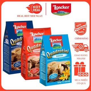 Bánh xốp loacker đủ vị trà xanh/vani/hạt dẻ/socola túi 125g