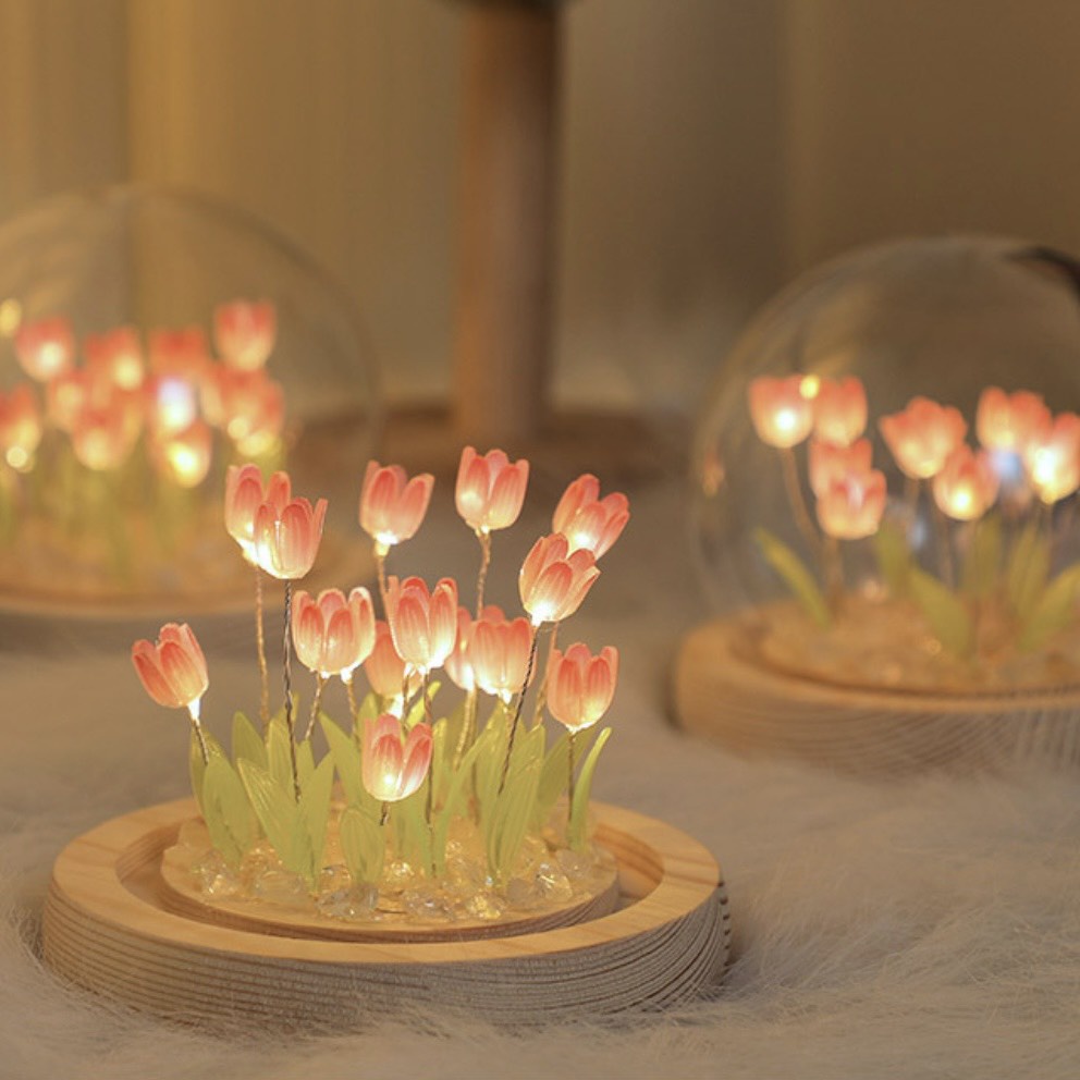 Đèn Ngủ Hoa Tulip Nhiều Màu Sắc Thủ Công, Đèn Hoa Để Bàn, Đồ Decor Trang Trí, Quà Tặng