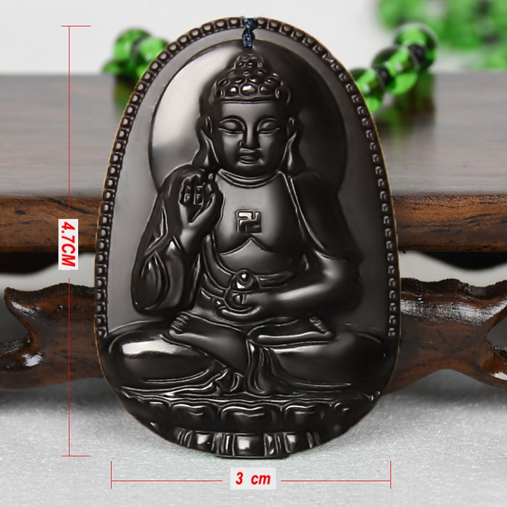 KÈM móc khuyên - Mặt dây chuyền phật Phổ Hiền Bồ Tát size nhỏ 3.7cm x 2.4cm - Bản mệnh người tuổi Thìn, tuổi Tỵ