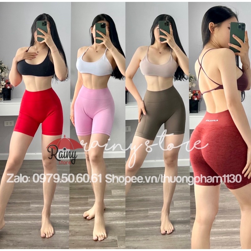 Quần đùi biker Alpha thun dệt cao cấp, sẵn chun mông Rainy Store