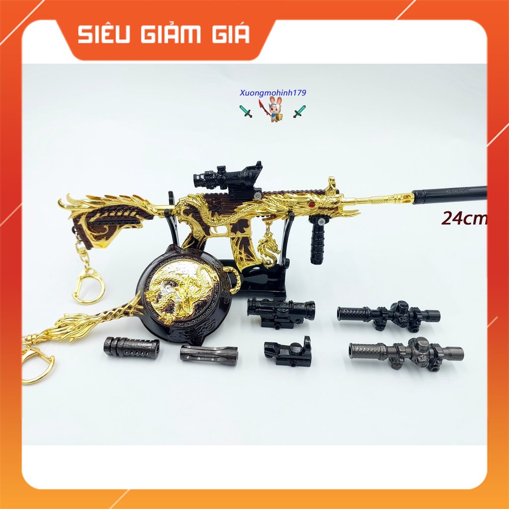 Mô hình trưng bày - Set súng M416 Golden Dragon Pubg CBB3