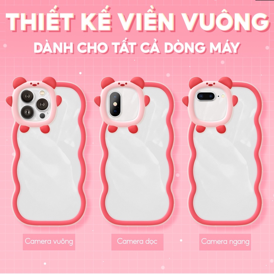 Ốp iphone viền gấu lượn sóng Yummy Cheese love cho 6/6plus/6s6splus/7/7plus/8/8plus/x/xr/xs/11/12/13/pro/max/plus/promax