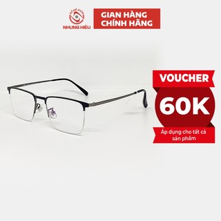 Gọng kính cận nam NHUNG HIẾU dáng chữ nhật 18008 titan cao cấp