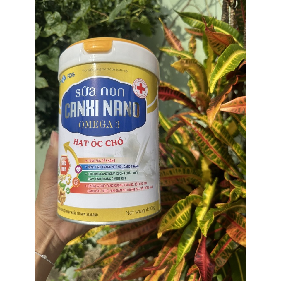 Sữa non canxi nano omega 3 hạt óc chó, hàng chất lượng cao, hộp 900gr