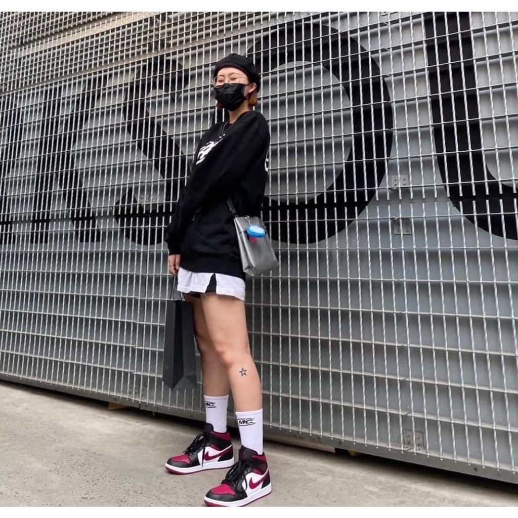 Chính Hãng Giày Nữ Jordan 1 Mid Taxi / Ice Blue / Fire Red / French Blue