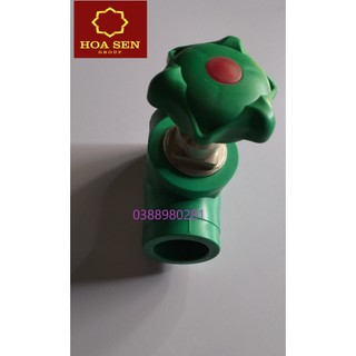 Van cửa tay vặn ống hàn nhiệt ống nóng ppr phi 20 25 32 hoa sen
