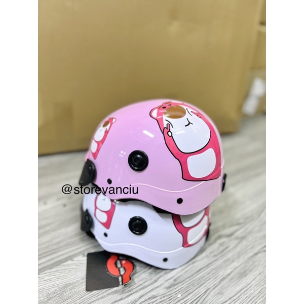 NÓN BẢO HIỂM GẤU DÂU - HÌNH THẬT