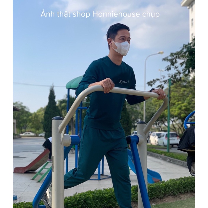 💥Bộ Nỉ Nam Sport Quần Ống Suông🔥Hàng Xuất Xịn Chất Đanh Lì Không Xù Bai🔥Bộ Nam Trung Niên Quần Suông Không Bo Gấu