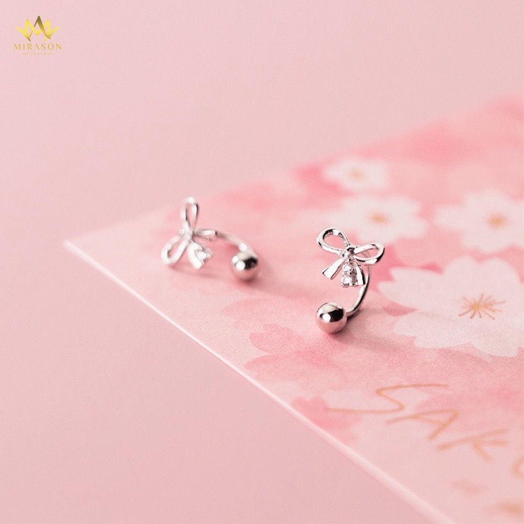 BÔNG TAI BẠC TA NƠ ĐÁ HOA TAI BẠC NGUYÊN CHẤT TRANG SỨC CAO CẤP NO.93 ACCESSORY