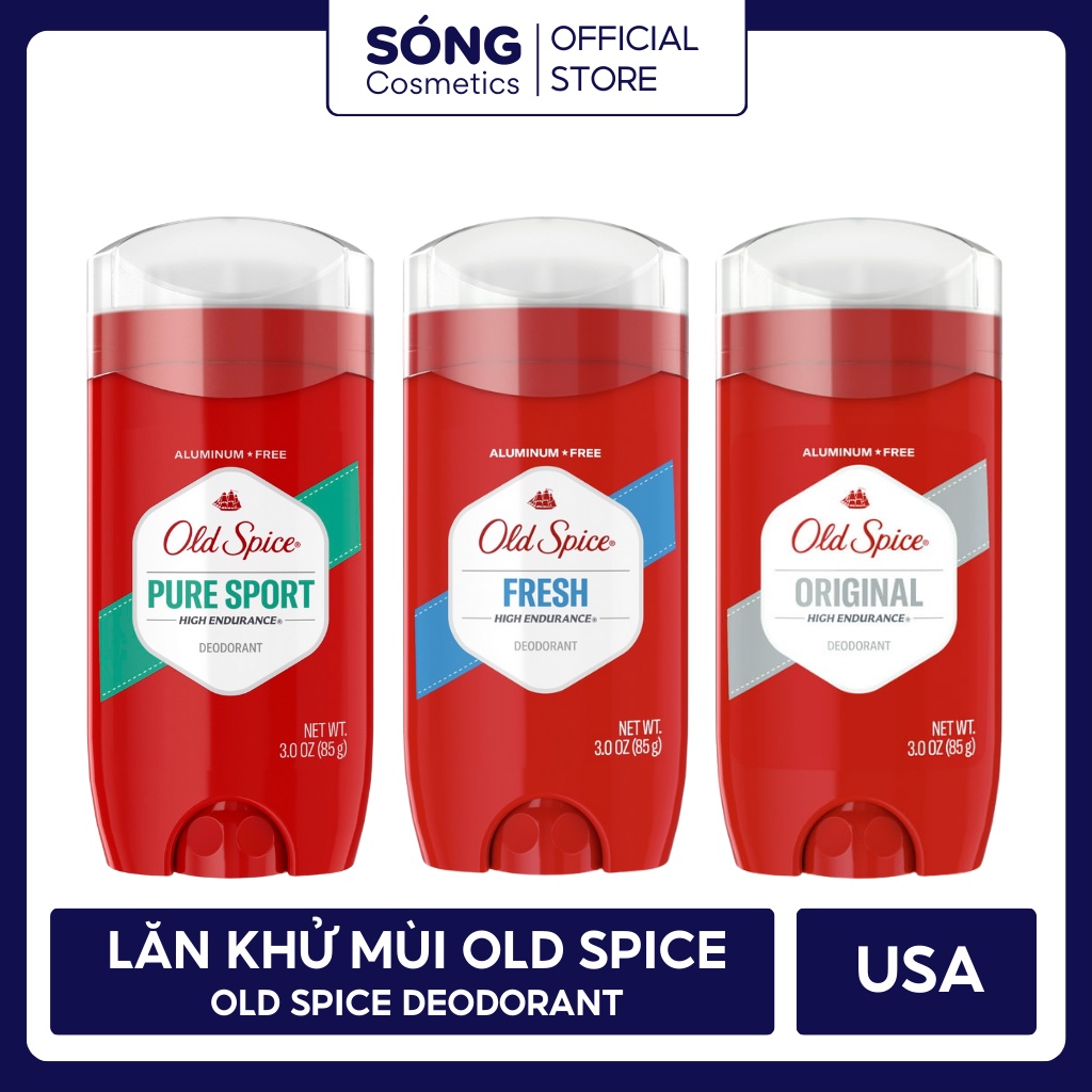 Sáp khử mùi Old Spice Pure Sport, Original, Fresh, Timber, Fiji, Bearglove, Wolfthorn dành cho nam mẫu mới