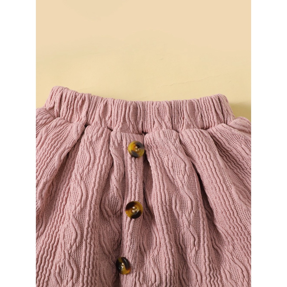 Bộ đồ MIKRDOO gồm áo dài tay họa tiết thỏ và chân váy giữ ấm thời trang mùa thu dành cho bé gái 
