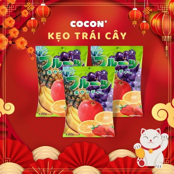 Combo 3 Gói Kẹo Trái Cây Nhật Cocon Mixed Candy