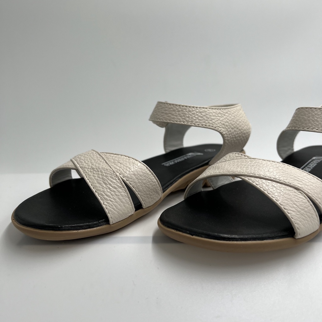 Dép sandal nữ đế bệt Lunashoes 6601 giày da bò thật mềm êm chân bảo hành 24 tháng