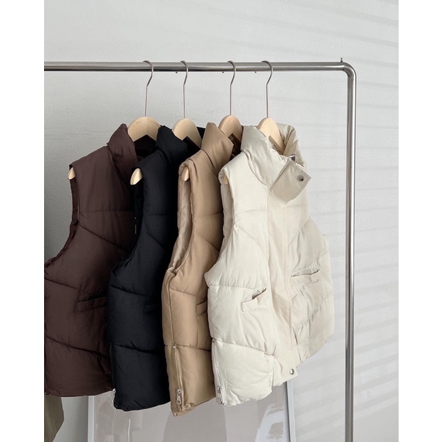 Áo ghile phao nữ mùa đông dày dặn siêu nhẹ quảng châu 4 màu